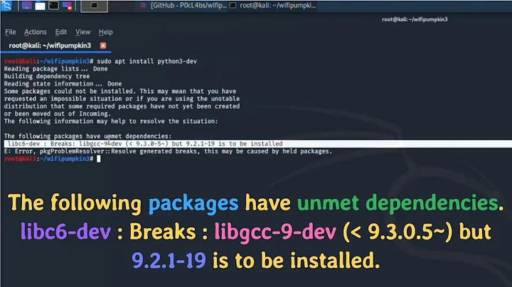 The following packages have unmet dependencies. libc6-dev : Breaks : libgcc-9-dev.