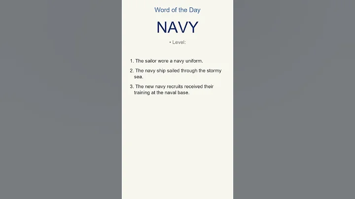 “navy” Meaning +3 Examples | Improve Your English Fast! 🚀📚 #vocabulary #learnenglish #shorts