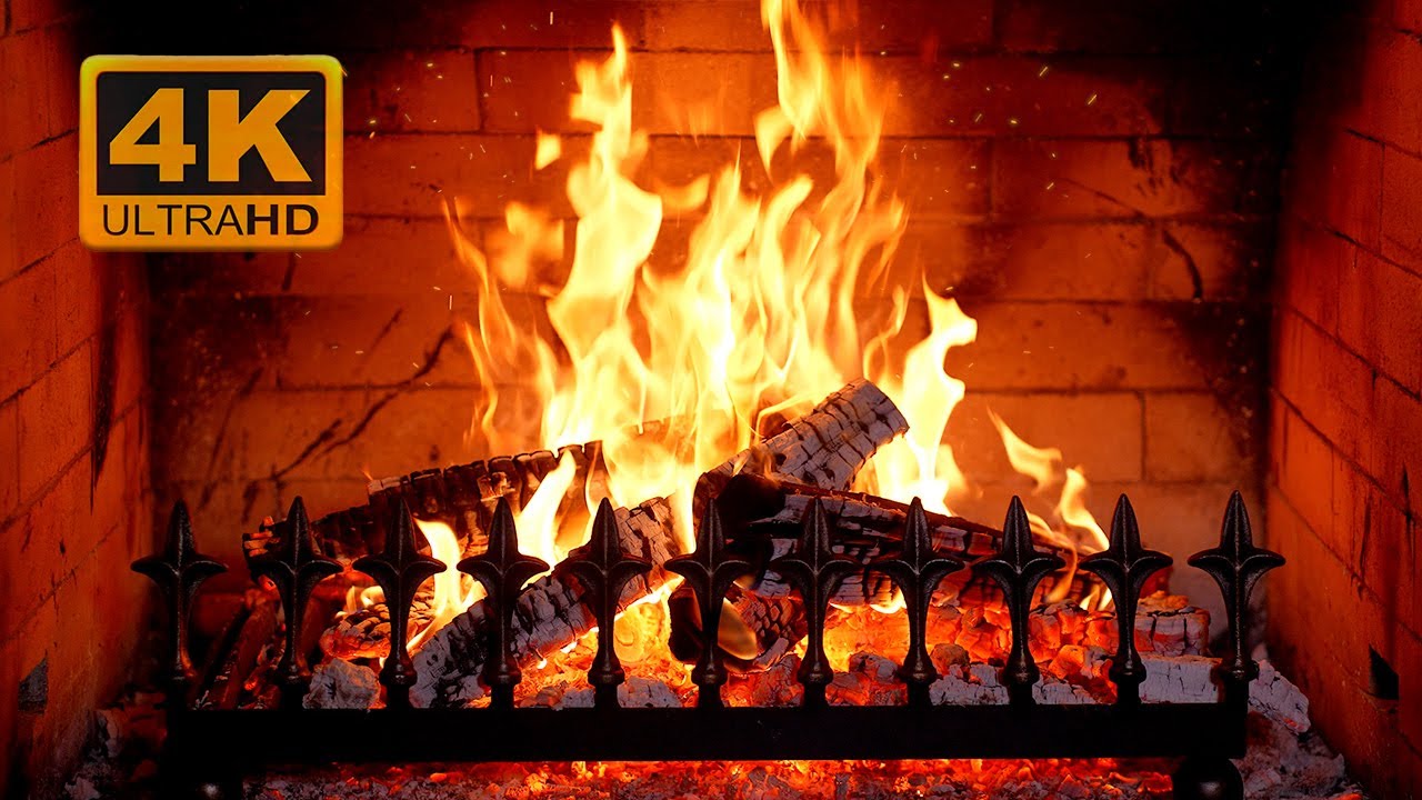 Fire Youtube 🔥 Fireplace 4K (12 HOURS). Cozy Fireplace with Burning Logs and ...
