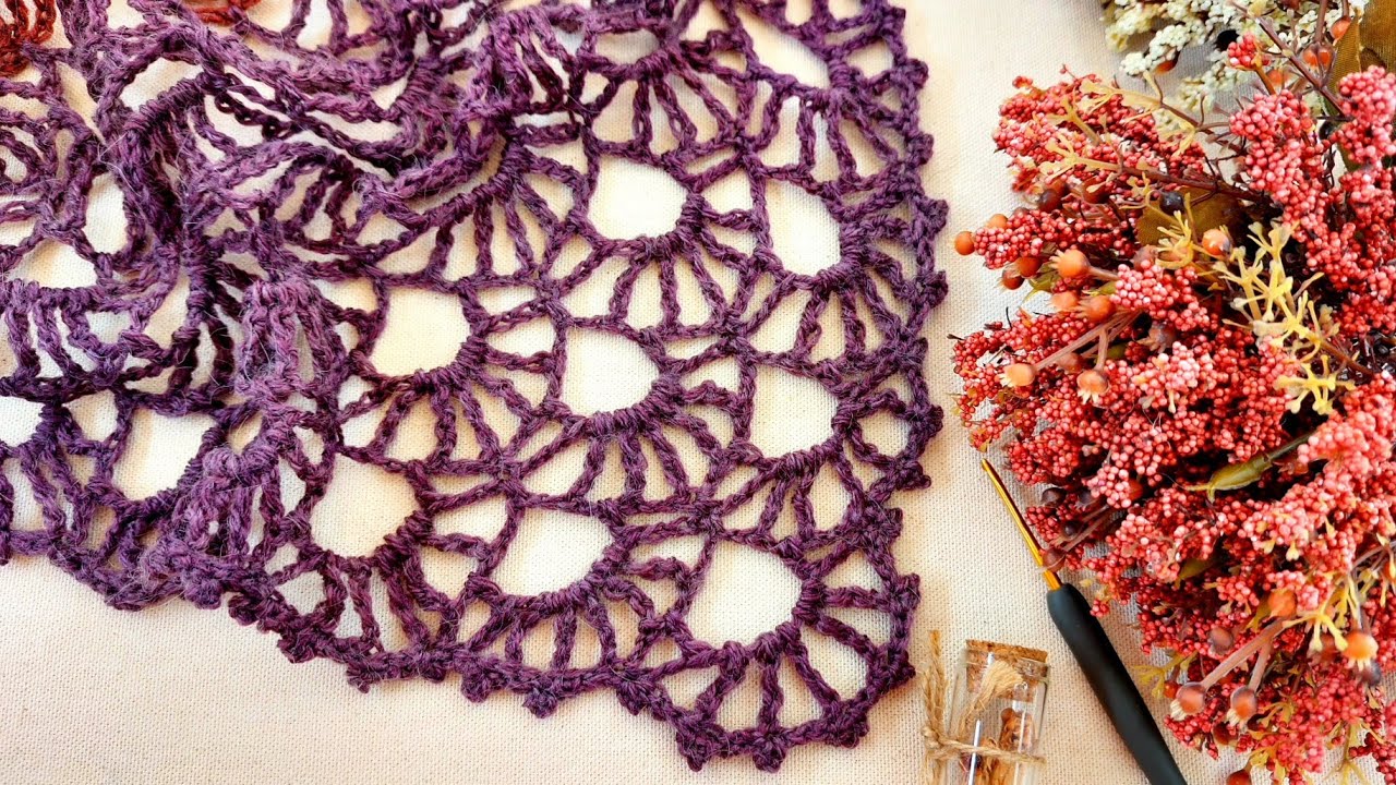 Свяжем замечательную шаль всего за 1 день 💯👍 Очень простая модель треугольной шали крючком.