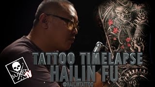 Tattoo Time Lapse - Hailin Fu (3 Day Back Piece)