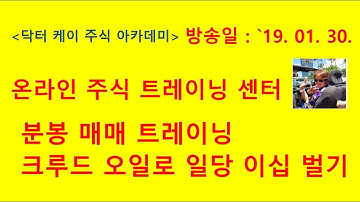 = 닥터케이 주식아카데미 =분봉매매/해외선물 크루드 오일매매/190130/전쟁터에서 살아 남으려면.../손절과 기준이 명확해야 한다.