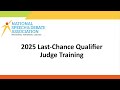 2025 NSDA Last Chance Qualifier Judge Training 2025 NSDA Last Chance Qualifier Judge Training