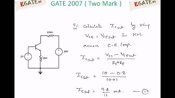 Problem on BJT (Transistors) - GATE 2007 ECE (Electron Devices) - (www.egate.ws)