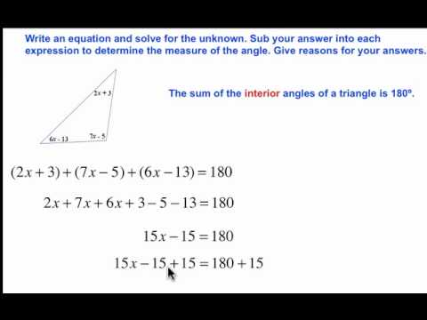 Interior Angles Of A Triangle Solutions Examples Videos