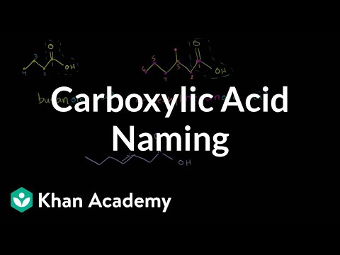 Carboxylic acid naming | Carboxylic acids and derivatives | Organic chemistry | Khan Academy