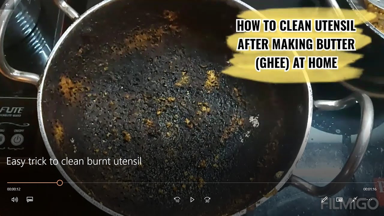 Easy trick to clean burnt utensil YouTube