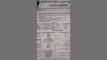 patliputra university patna degree part 2nd b.a b.sc b.com (regular )examination