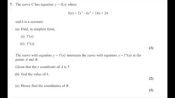 Pure Math P1 May/June 2024 [Q7] Edexcel IAL WMA 11/01|Second Derivatives & Curve Intersections