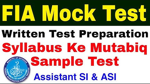 FIA Mock Test For Fia Jobs 2021 | Fia Written Test Preparation 2021 |