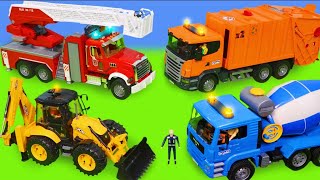 Police Toy Cars for Kids Garbage Truck Tractor Ambulance Helicopter Videos 2024