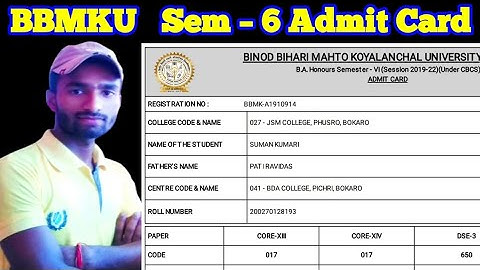 BBMKU Admit Card Sem 6 Download l bbmku semester 6 admit card download kaise kare l bbmku admit card