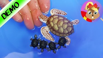 Gia đình nhà rùa, rùa mẹ và 4 chú rùa con trong bộ đồ chơi Playmobil