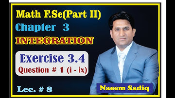 12th Math Exercise 3.4 | 2nd year mathematics Chapter 3 Exercise 3.4 Question 1 (i-ix) #integration