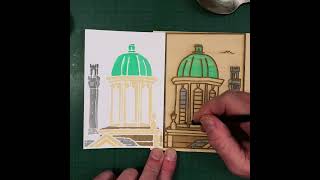 Painting Two Towers in Provincetown | White-Line Watercolor Wood Print