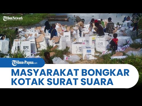 VIRAL, Ratusan Surat Suara Pemilu 2024 Dibongkar Masyarakat Papua di Paniai