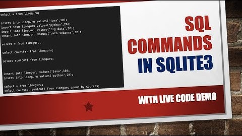 [Live Demo] SQLITE3 - Run SQL Queries On Command Line In SQLITE3 | SQLITE3 Tutorial