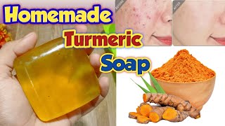 How to make Turmeric soap at home | Homemade fairness turmeric soap | skin whitening turmeric soap