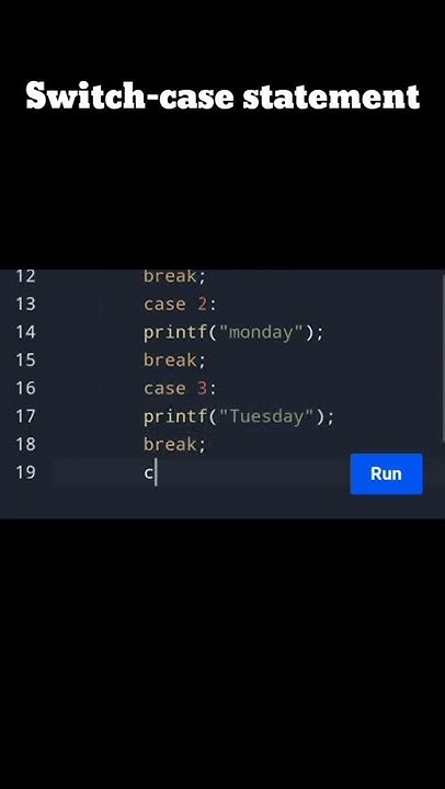 Switch case statement in c programming language - YouTube