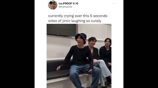 Currently crying over this 5 sec video of Jimin laughing so cutely
