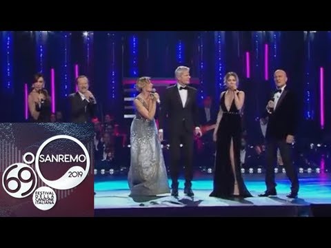 Sanremo 2019 - Baglioni, Raffaele, Bisio, Foglietta, Marchetto, Papaleo in "Vengo anch'io"
