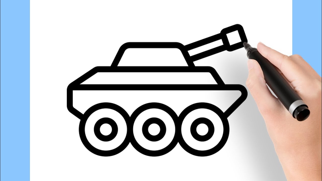 COMO DESENHAR UM TANQUE DE GUERRA - YouTube