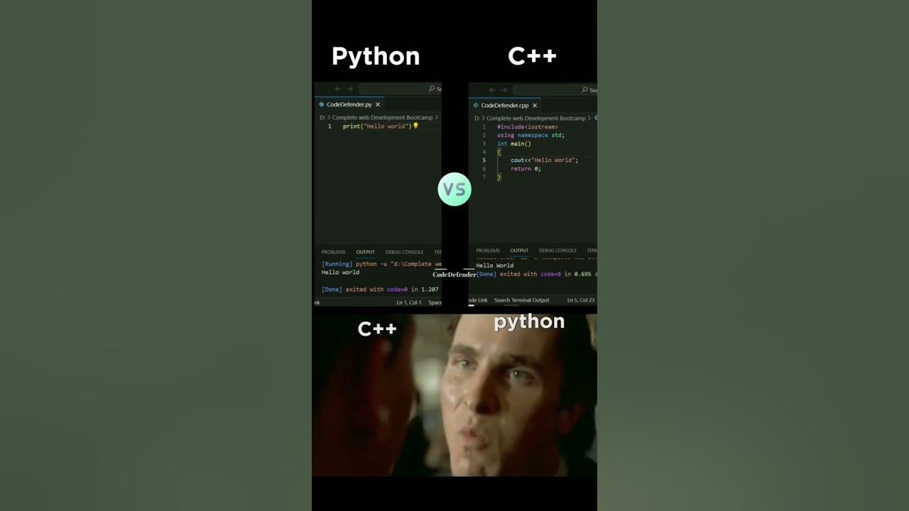 Python vs c++ #shorts #funny - YouTube