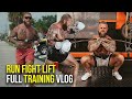 Full day of training run muay thai strength workout ruck150