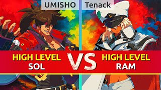 GGST ▰ UMISHO (Sol) vs Tenack (Ramlethal). High Level Gameplay