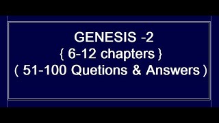 Bible Quiz | Bible quiz in English | Genesis -2 | Bible questions and answers | Bible study |
