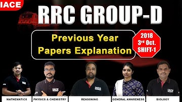RRC GROUP - D Previous Year Papers Explanation || 2018 3rd Oct. Shift - 1 || IACE