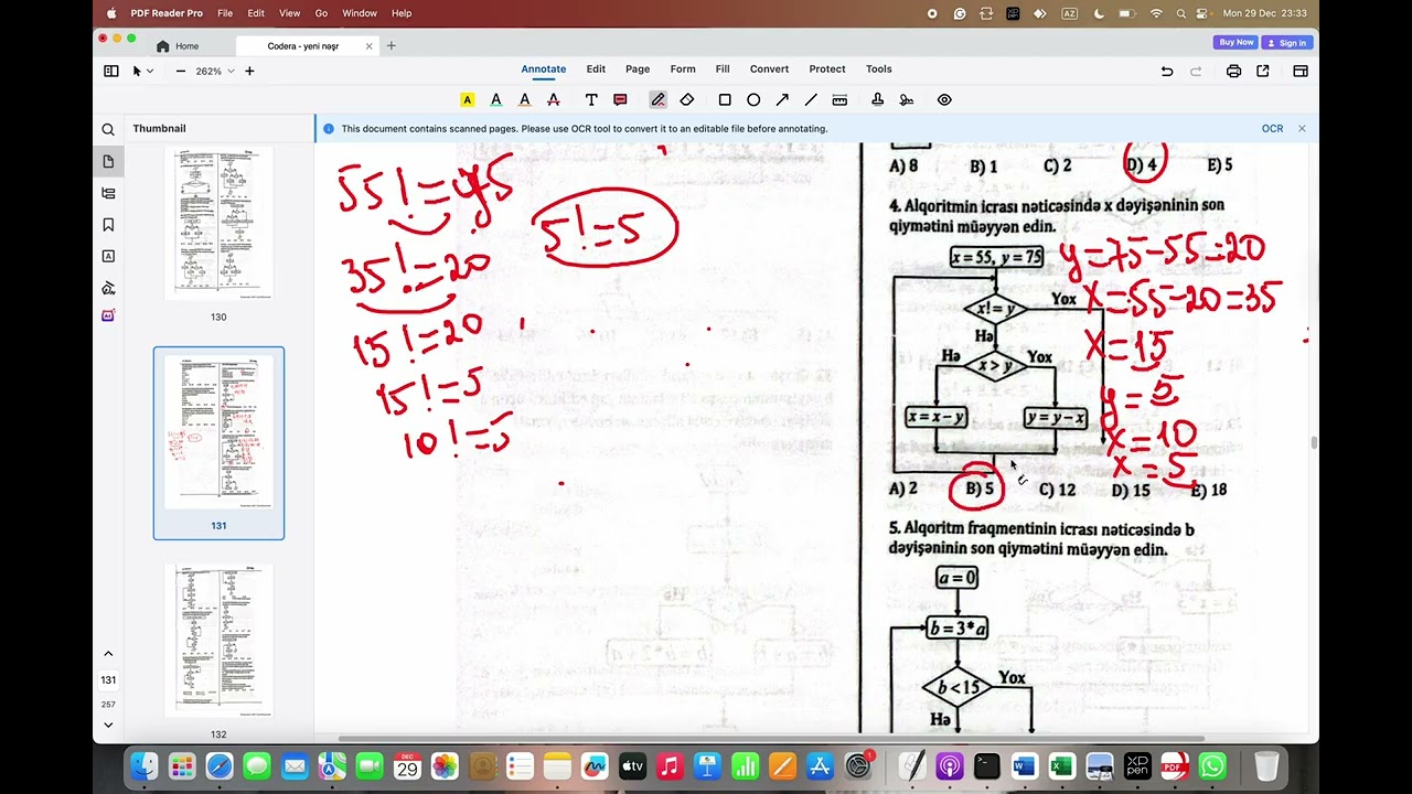 Codera .Alqoritm 10.5.  Sual 4 və 5-in izahı