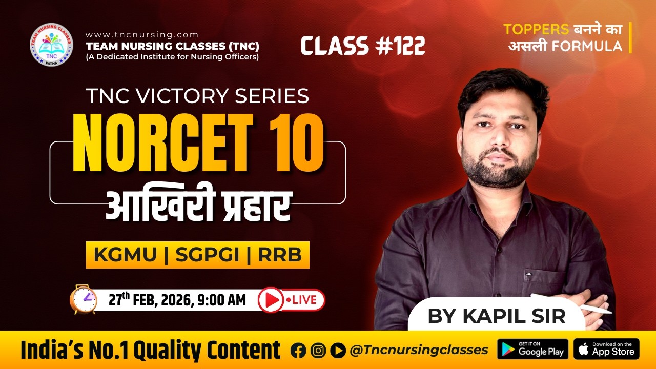 TNC VICTORY Series # 122 Norcet, SGPGI || By TNC Kapil Sir || Quality Content Guarantee! #tncnursing