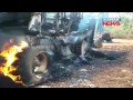 Maoists torch road contractors camp vehicles in niyamgiri