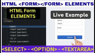 HTML Form Elements : Textarea, Select, and Option Explained | Create Drop down Lists & Text Areas