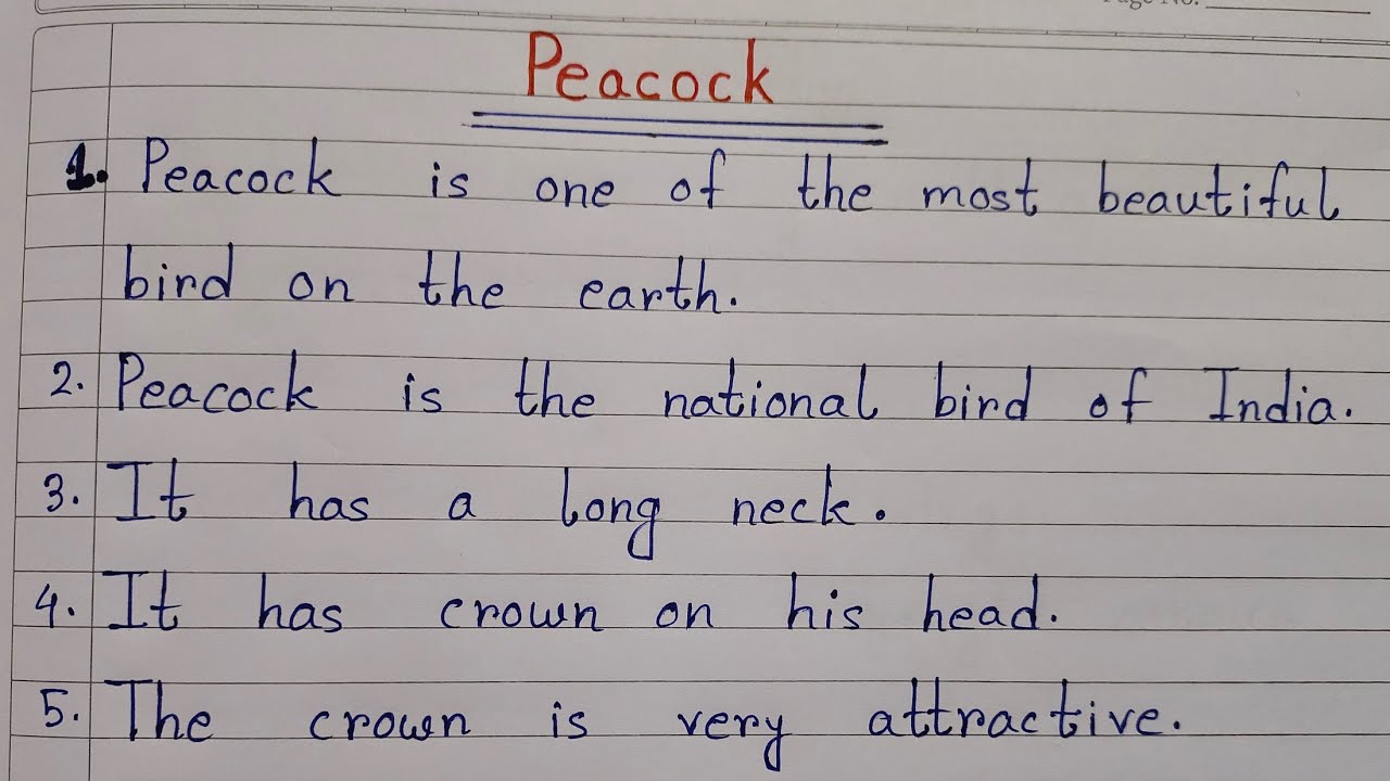 essay on peacock for class 1