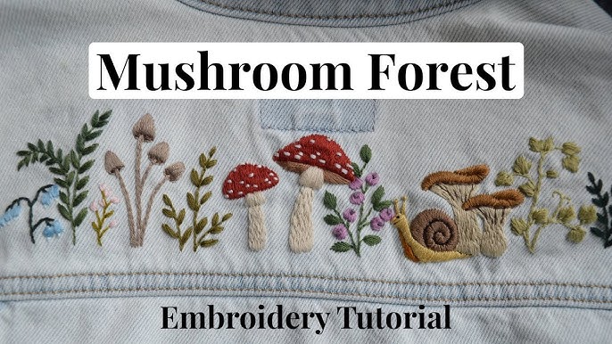 Stick and Stitch Embroidery Pattern Mushrooms, Sulky, Stitched