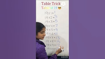 Mind Blowing Table Tricks🤔 Table of 19 😎 Table Trick #shortsfeed #maths #table