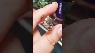Crescent Moon Kite Cut Moss Agate Engagement Ring #anniversarygift #jewelryinspiration