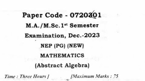 Abstract Algebra M.A./M.Sc.1stsem| #PYQ Maa Shakumbhari university | Mathematics 2023