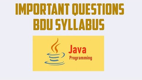 Java Programming - Unit 3 | Important Questions