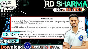 Exercise 13.5 Q5 to Q7 | RD Sharma Class 9 | Chapter 13 Quadrilaterals | CBSE | MD Sir 9