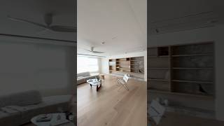 코지한 느낌의 젠스타일, 거실 수납공간 대리석 포인트