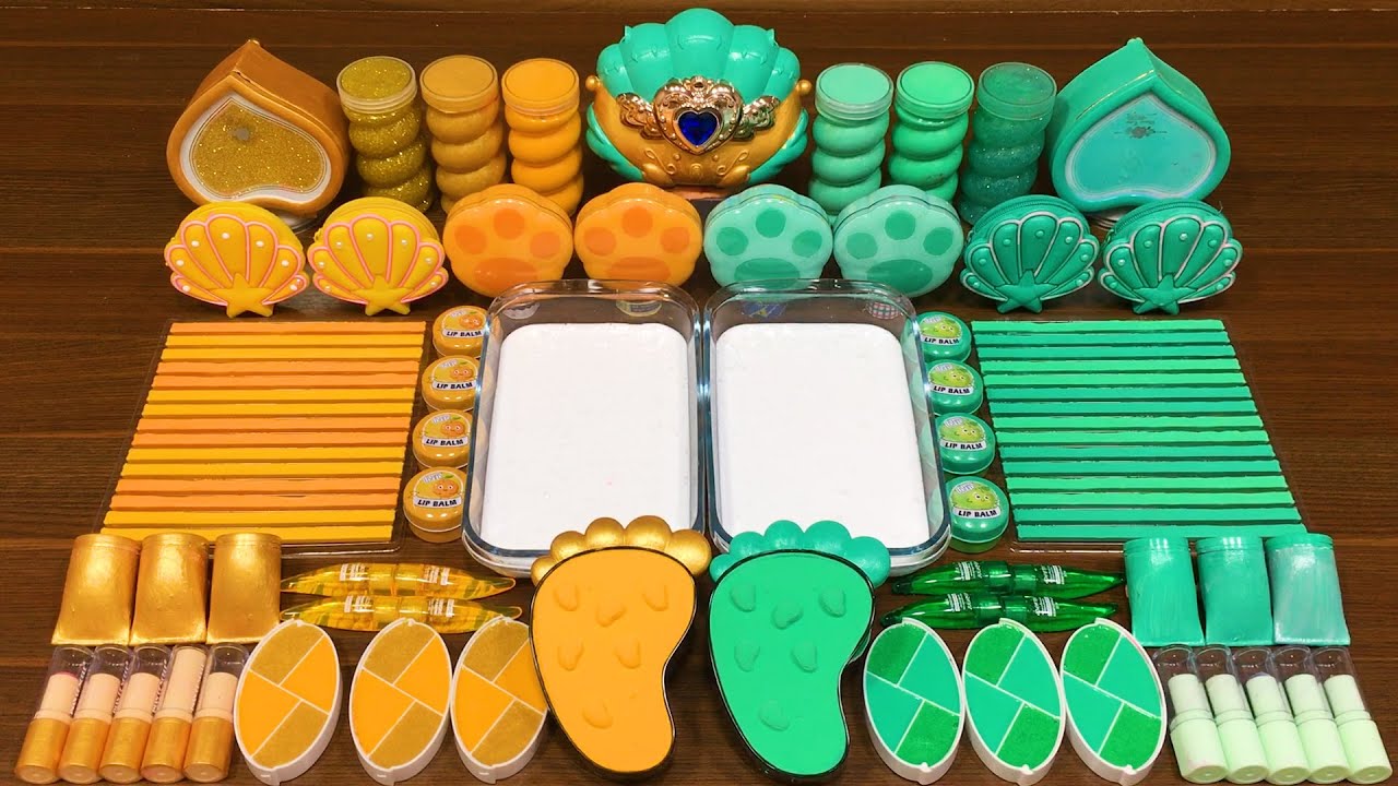 GOLD vs MINT! Mixing random into GLOSSY SLIME!Satisfying Nastya Slime 