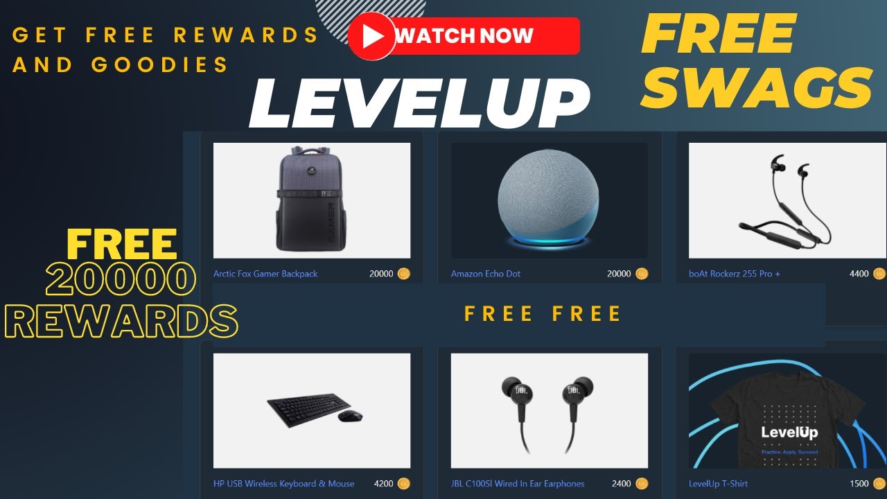 Free LevelUp Swags , Goodies, Rewards swags rewards referandearn 
