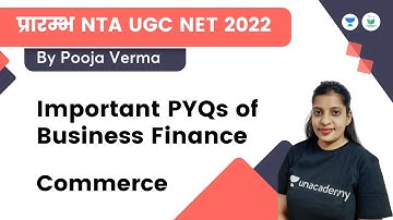 Important PYQs of Business Finance | COMMERCE | NTA UGC NET JRF 2022 | Pooja Verma