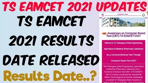 TS EAMCET 2021 Results Date Released//TS EAMCET 2021 Results