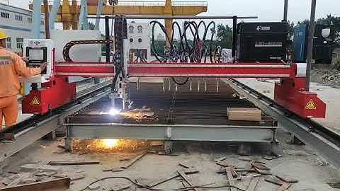 gantry cnc plasma cutter machine with multi oxygen gas cutting torch