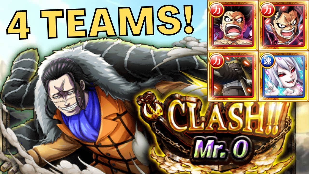 OPTC Clash Mr. 0 (Crocodile V2)! 4 TEAMS! V1 & V2 Snakeman, Carrot, Jack (One Piece Treasure Cruise)