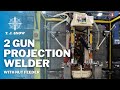 Two gun projection nut welder with nut feeder  projection welding  t j snow company